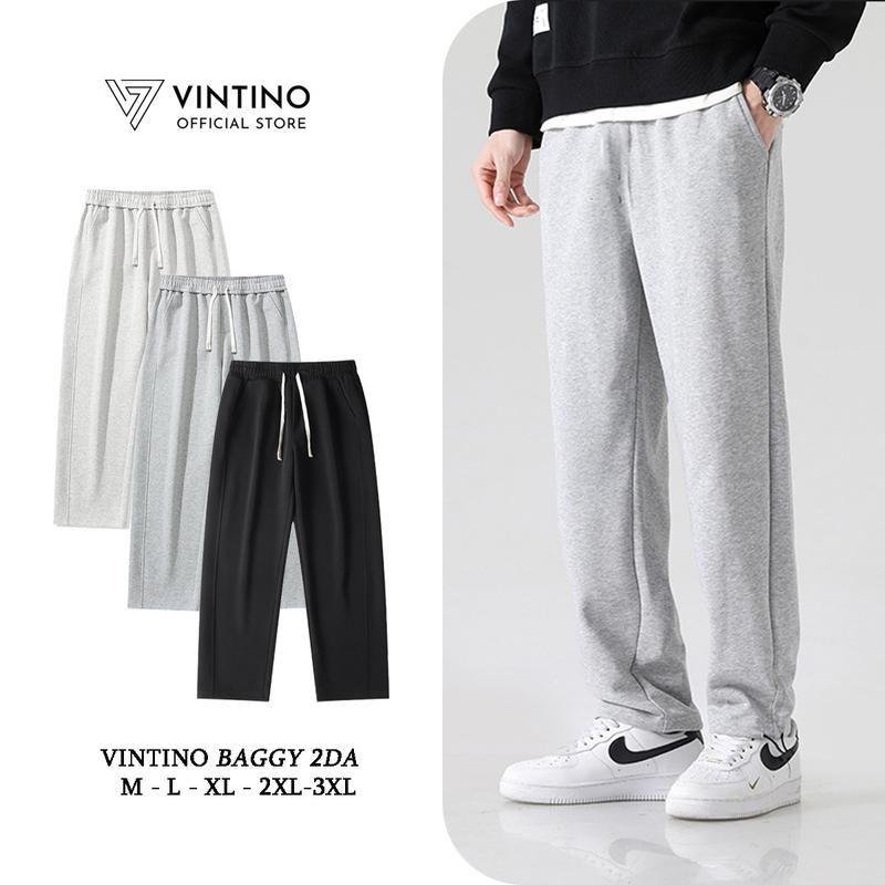 Quần Baggy Nam Vải Nỉ Côtn VINTINO Form Ống Suông Nam Nữ Cạp Chun Basic BAGGY2DA Menswear Pants