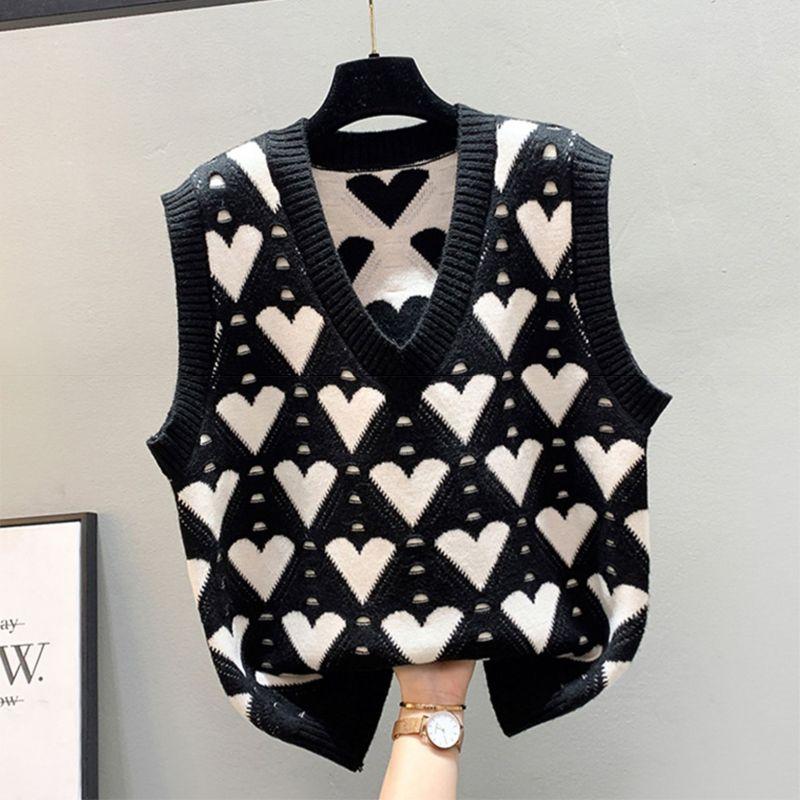 Áo Vest Dệt Kim, Áo Len Không Tay Áo Chui Đầu Nữ, Phong Cách Hàn Quốc, Cổ Chữ V, Dáng Rộng Vừa Vặn, Thời Trang, Hàng Mới Về Thu Đông Năm 2025 Women Top 2