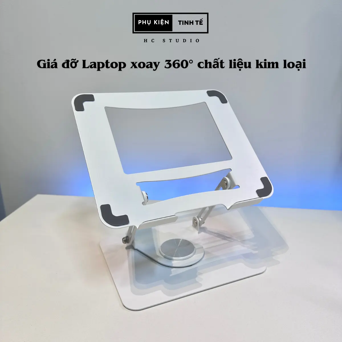 Chân đế Laptop, Tablet xoay 360 độ chất liệu Kim loại