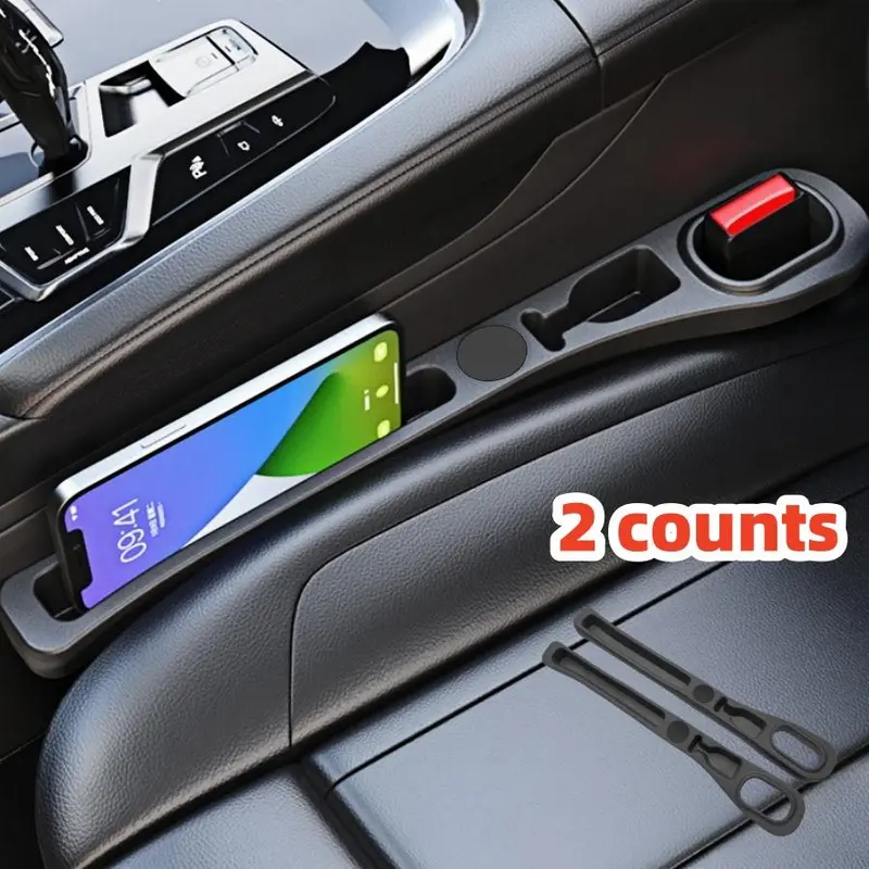 Car Seat Side Filler, PU Leather Car Seat Side Storage Strip, Phone Key Ticket Holder, Automotive Interior Accessories for Stowing & Tidying, Automotive Stuff, Car Accessories 0