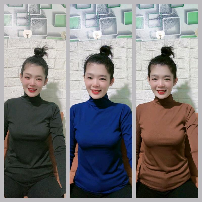 Combo sét 3 áo ủ kem cổ lọ tay xỏ ngón chất vãi gân tăm lạnh từ 40-95kg vừa from dài.