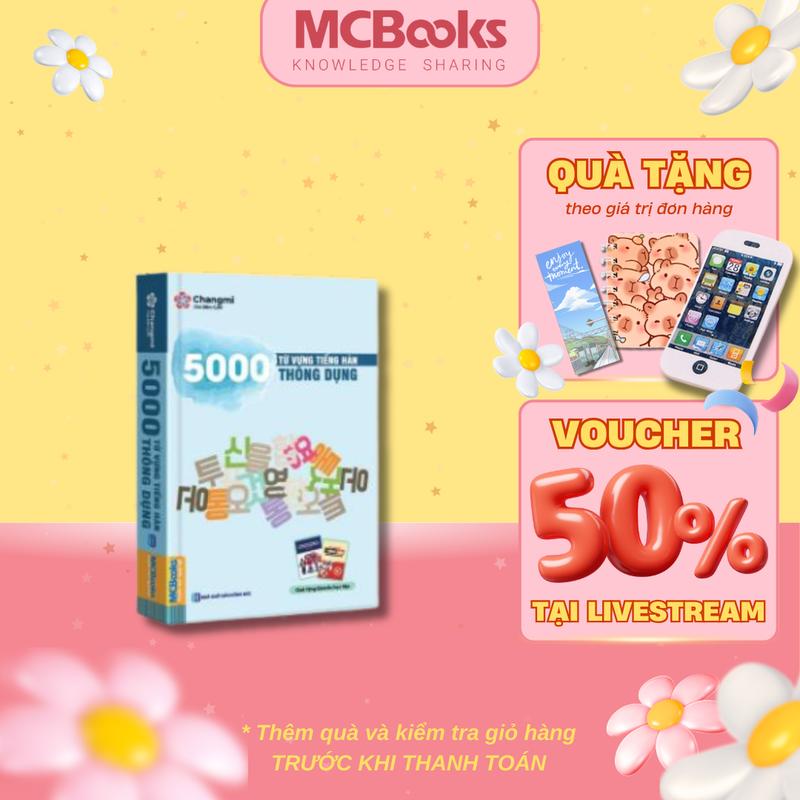 Sách - 5000 Từ Vựng Tiếng Hàn Thông Dụng - MCBooks