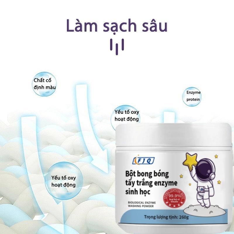 [Mua 1 Tặng 1] Bột tẩy trắng Sinh học 260g - Tẩy vết bẩn, khử vết ố vàng trên quần áo, giày dép, khăn , an toàn cho da và giày dép Làm Sạch Nam 5