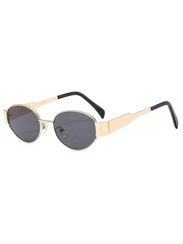 Unisex Simple Style Sunglasses, Trendy Casual Oval Frame Sunglasses for Everyday Use, Fashion Accessories for Outdoor Activities 2