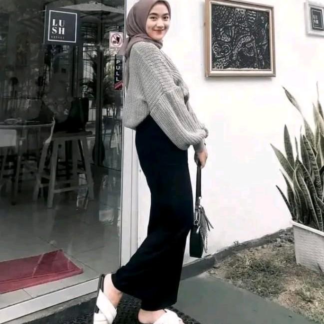 Rok Span Panjang Wanita Bahan Knit Black Series 1