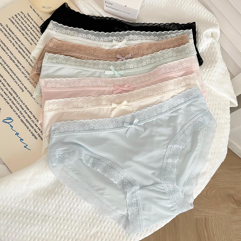 Đồ Lót Nữ, Mỏng, Vi Khuẩn, Đường May Đáy Quần Không Đường May, Cạp Trung, Quần Đùi Tam Giác Ren Gợi Cảm, Hàng Có Sẵn Thanh Toán Khi Nhận Hàng, KK60, Phong Cách Mùa Hè, Hàng Mới Về 1