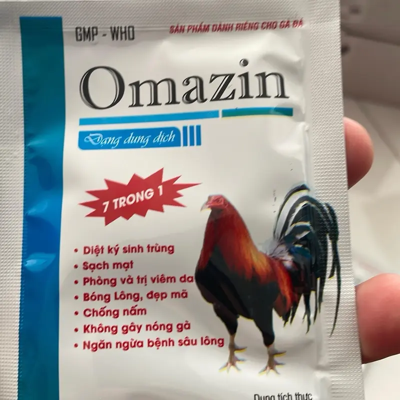 1 Gói Omazin tắm diệt mạt gà 7 trong 1, mượt lông, ngừa nấm da, ngừa sâu lông trên gà đá, gà chọi 2