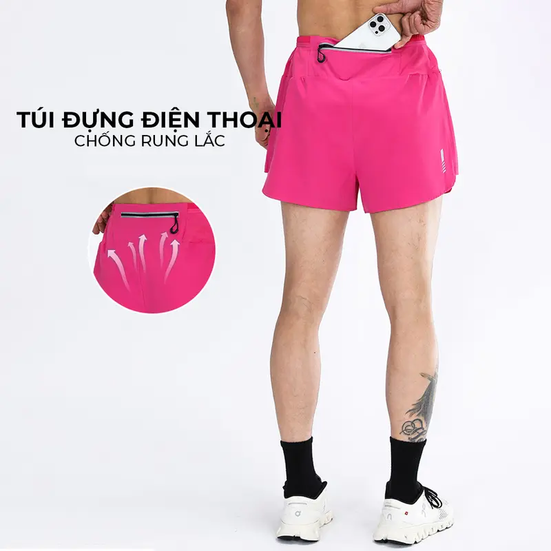 Quần Thể Thao Chạy Bộ Nam 2 Lớp PACE ADV Thiết Kế 5 Túi Đa Năng Thoáng Khí Nhanh Khô 2