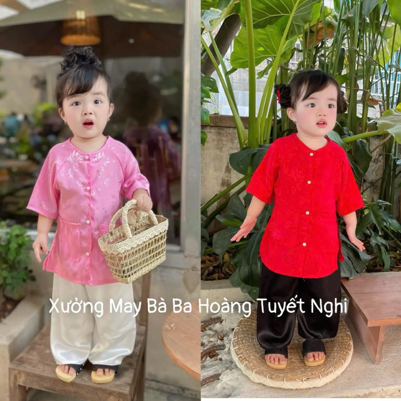 Bà ba gấm la tre cho be gái 8.45kg chất gấm mịn mềm mát mặc di chơi di học đều được