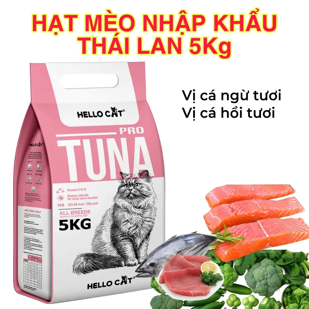 [ HỎA TỐC] Thức Ăn Cho Mèo Vị Cá Ngừ - Hello Cat Tuna 5KG