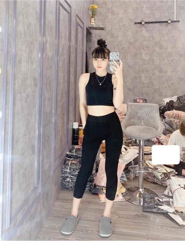Quần legging nữ 7766 có túi co giãn , form dáng lửng 0