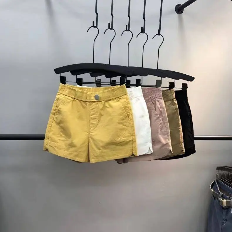 Cotton Shorts Women Plus Size Korean Style 2023 Summer New Ladies Short Pants Button A-line Hot Shorts Female