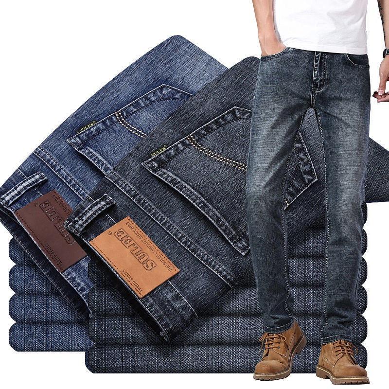 Product Introduction of Quần Jean Nam Co Giãn, Phong Cách Mùa Hè, Cắt Thẳng Và Dáng Rộng Rãi, Trang Phục Thường Ngày, Ngoại Cỡ, Cạp Cao, Quần Nam 3