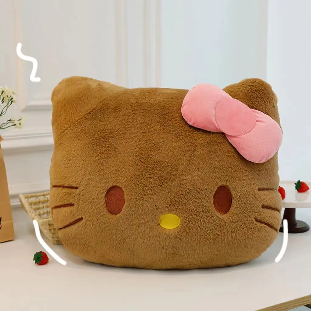 Đồ Chơi Nhồi Bông Hello Dễ Thương KT, Mèo Kitty Da Đen, Búp Bê Đệm Sau Đầu Giường / Đệm Ghế, Ưa Nhìn, Siêu Dễ Thương, Hàng Mới Về 2025