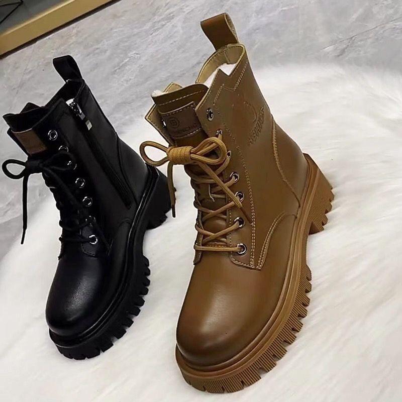 Product Introduction of Boot Martin, Da Thật Mềm, Dành Cho Nữ, Mùa Thu Và Mùa Đông, Bốt Một Lớp, Đế Mềm, Phong Cách Cổ Điển Lót Lông Cừu, Ấm Áp, Bốt Cao Đến Mắt Cá Chân Anh, Thời Trang, Bộ Sưu Tập 1066 Người, Có Sẵn Năm 2025 8