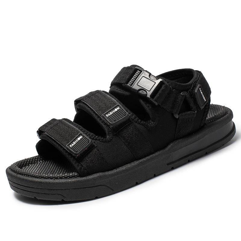 ZEVAA-Sandal Gunung Pria Strap Velcro Ban 3 Hitam Putih Sandal 6