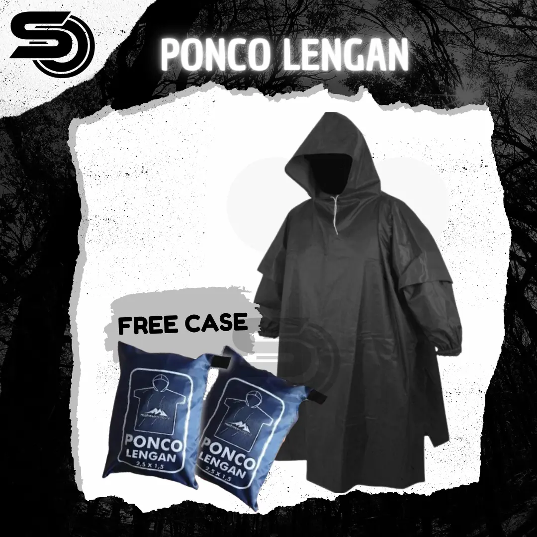Jas Hujan Ponco Lengan Panjang Pria Wanita Dewasa Waterproof Mantel Hujan Jumbo Outdoor Anti Air