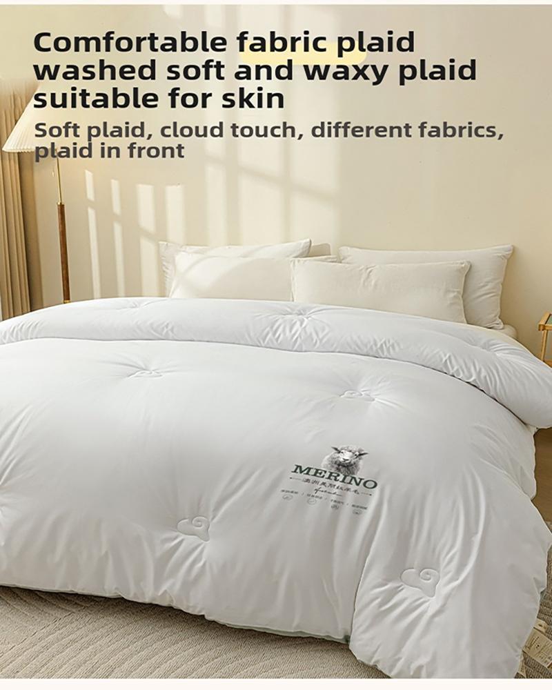 Product Introduction of 1pc New Solid Color Quilt Core Large Size Suitable For Bedroom Household Items Fabric Comfortable Breathable Gifts For Family and Friends 16