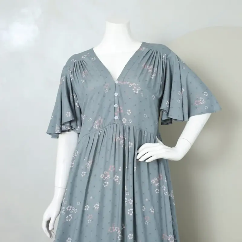 LD 110 PB 125 Daster Lengan Lebar Bumil Busui Friendly Dress Motif Cantik Simple Nyaman 1