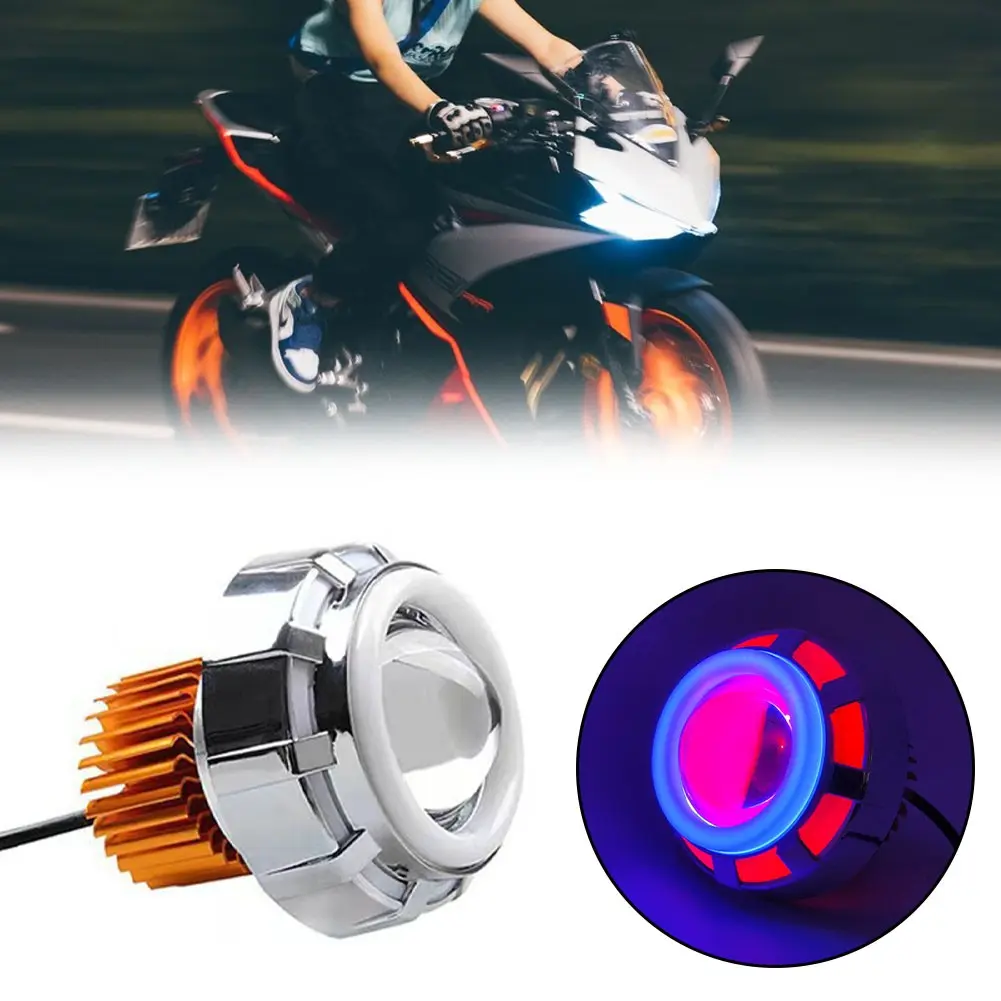 Motorcycle Headlights Spotlights Motorbike Devil Eyes LED Projector Headlights