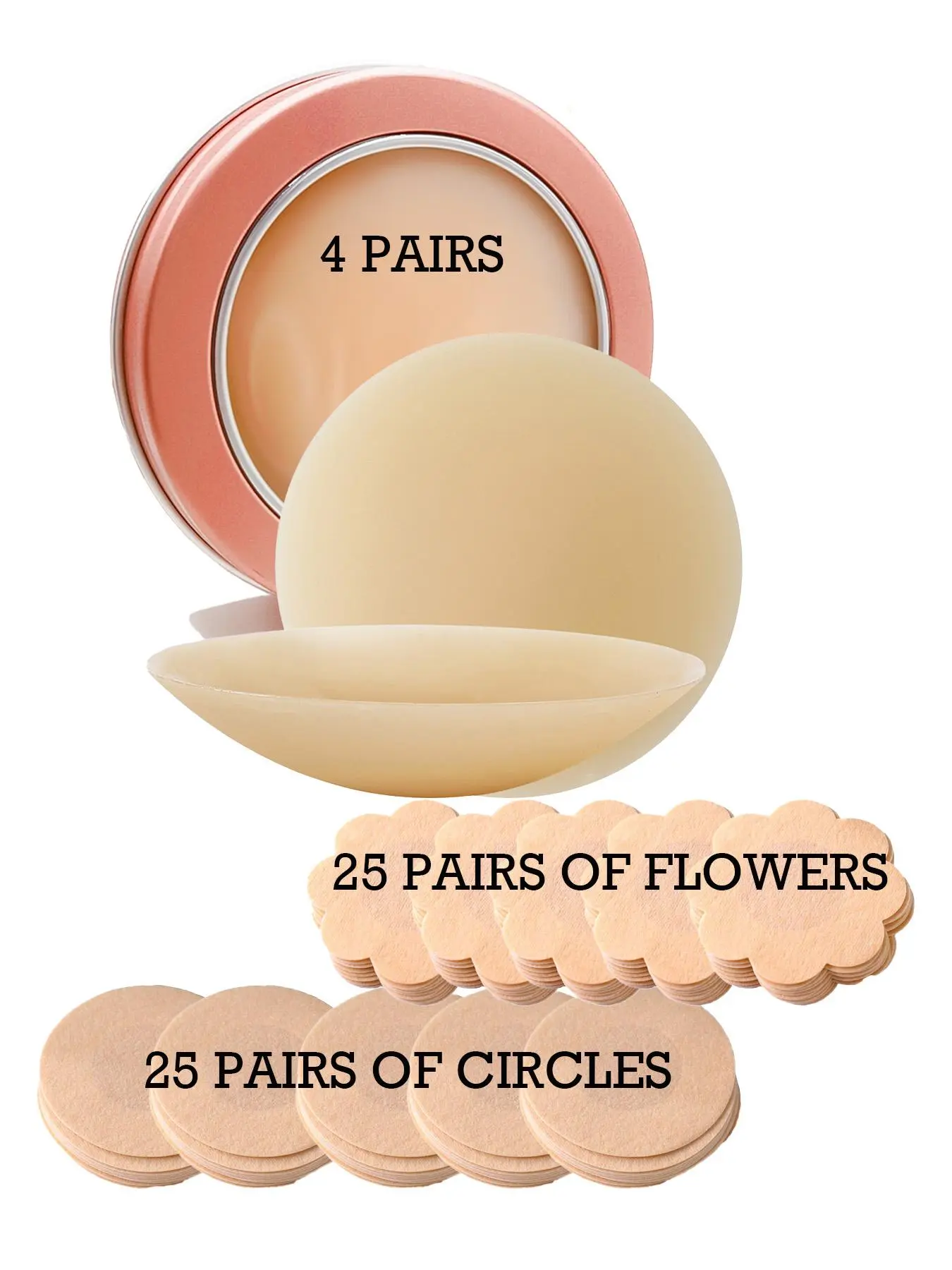 4pcs Invisible Self-adhesive Nipple Cover, 2 Pairs Reusable Silicone Chest Stickers, Lingerie Accessories for Women, Underwear for Women