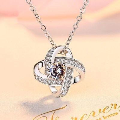 VB130 Mặt kèm dây vũ trụ đính Viên chủ Moissanite 6.0mm , xi vàng trắng 4 lớp 2