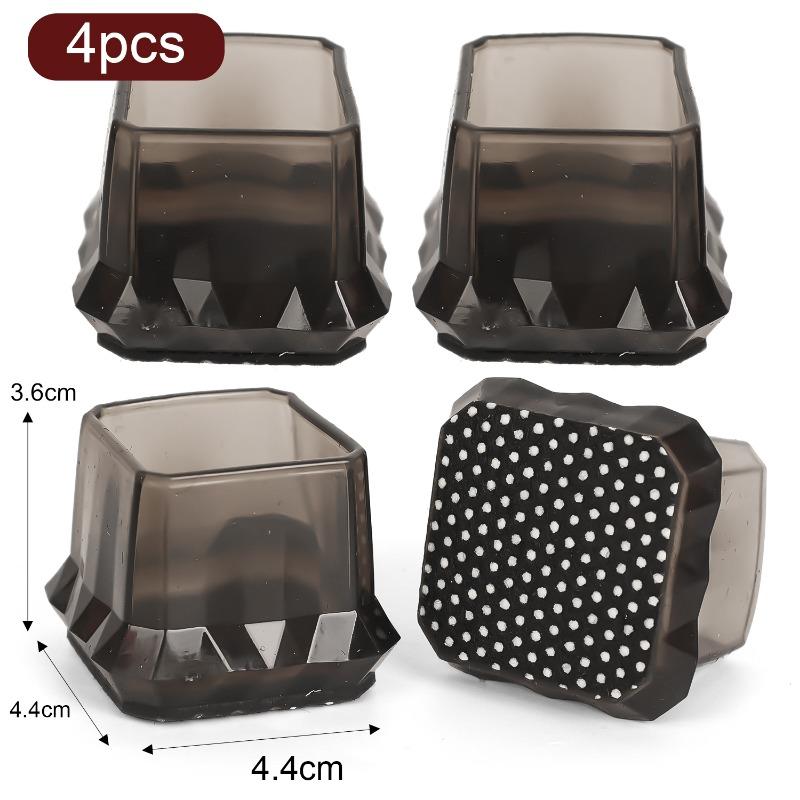 Product Introduction of 4Pcs Chair Leg Floor Protectors Square Circular Thick Felt Pads Translucent Non-Slip Silicone Furniture Leg Covers 26