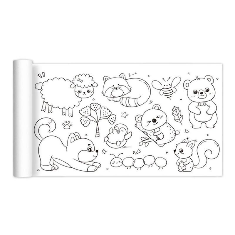 โปสเตอร์ระบายสี, ม้วนวาดภาพสำหรับเด็ก, ระบายสี DIY, ของตกแต่งงานปาร์ตี้, กระดาษ, ม้วนบ้าน 4