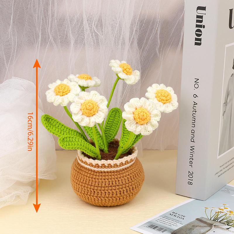 Daisy & Sunflower Design Crochet Kit, 2 Counts/set Floral Crochet Starter Set with Step-by-Step Video Tutorials, Complete Knitting & Crochet Kit for Beginners Adults, DIY Handmade Knitting Supplies 1