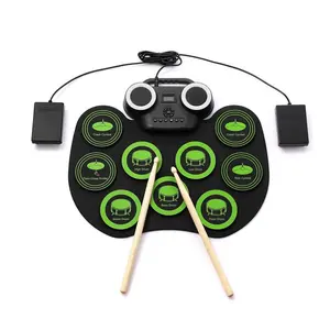 Profesional Digital Electronic Drum Pad Kit 7 or 9 Pads Roll Up USB Power bisa dilipat atau di roll hemat tempat