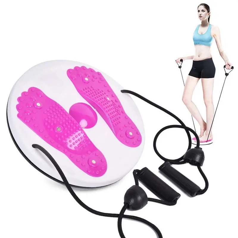Waist Twister Disk Fitness Gym Equipment Shaper Twister Disk with Rope Handles Trainer