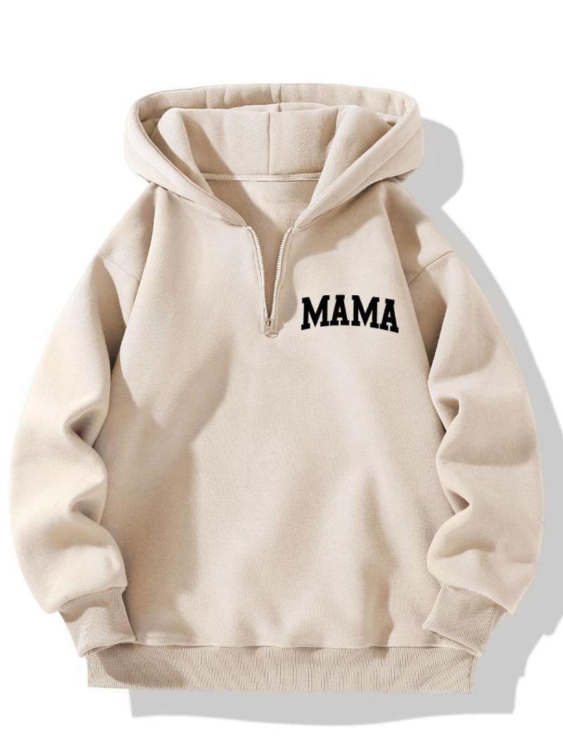 Product Introduction of Women's Letter & Leopard Print Hoodie, Casual Trendy Style Cozy Long Sleeve Hooded Sweatshirt for Fall & Winter, Women's Clothes for Daily Wear 2
