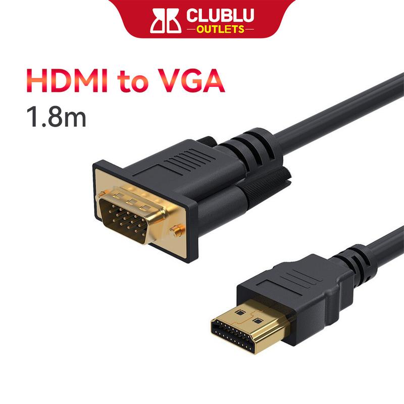  -CLUBLU- Cáp Chuyển HDMI Sang VGA HDMI To VGA Dây Dài 1.8 Mét Độ Phân Giải FullHD 1920x1080P 