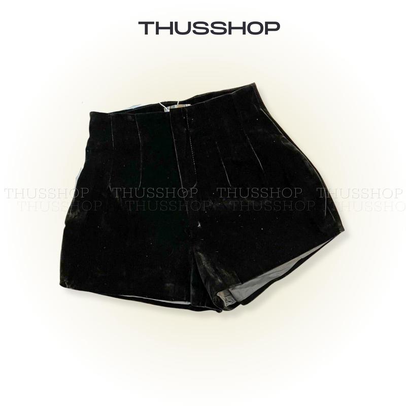 Quần Short Đùi Nhung BIG SIZE Lưng Cao 2 Ly Dáng Ngắn Sooc Nữ Vải Tuyết Nhung Mềm Mịn Có Lót Trong Cao Cấp THUS99 Women Pants