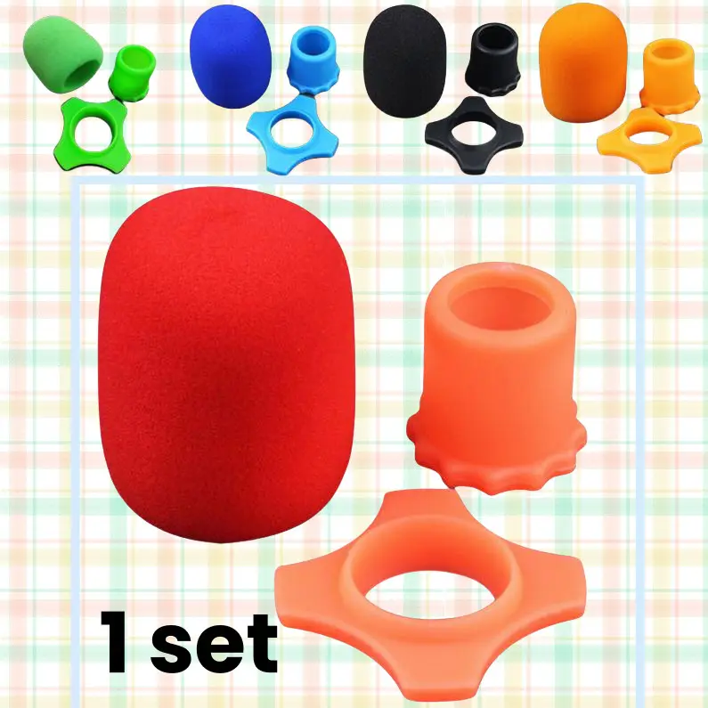 3Pcs Mic Holder Ring Cover Pelindung Busa / Ring Holder Microphone Cincin /Ring Mikrofon Gelang Anti Roll Anti Slip