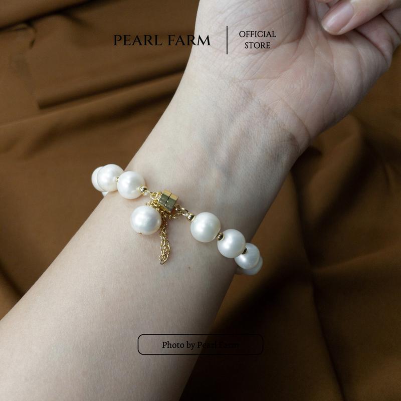 Lắc Tay Ngọc Trai Tròn Lớn Khoá Nam Châm Sang Trọng Pearl Farm 6