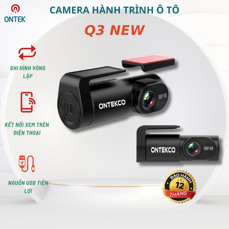 Camera hành trình ô tô ontekco q3,q3pro new ghi hình full hd, góc rộng xoay 360 độ  xem được trước và trong xe, kết nối với màn android  và xem qua điện thoại cam  hành camera  hành viet  map