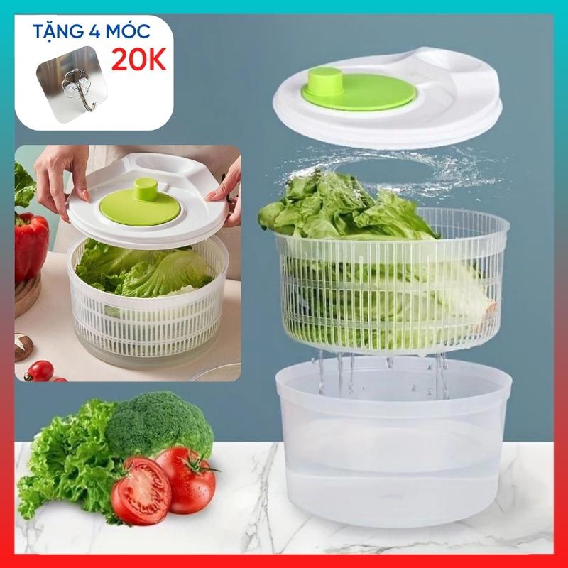  Rổ quay rau sống đa năng rổ vắt rau sống tiện lợi đồ vắt rau ráo ngay tức thì - Ahita 