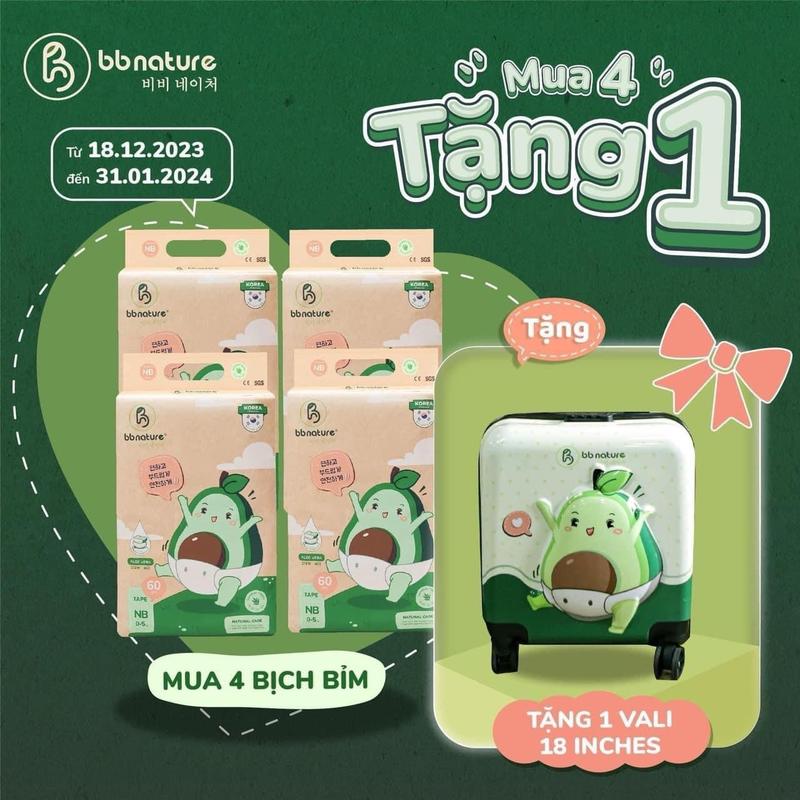 Bỉm BB Nature hữu cơ Hàn Quốc mềm mịn 0