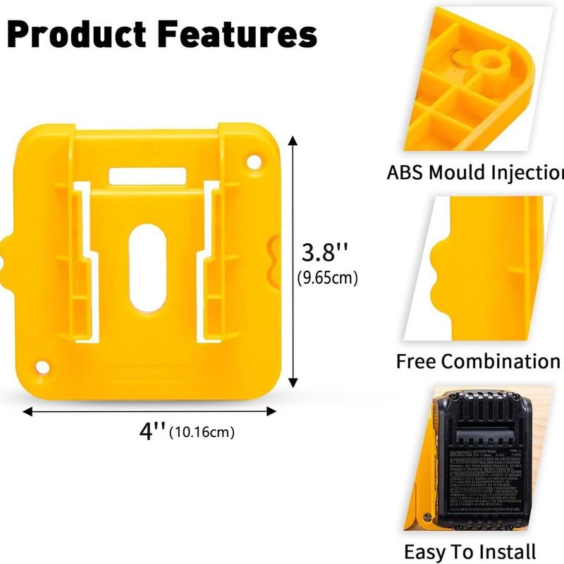 Battery Holder Mount with Screws, Battery Holder, Power Tool Accessories for Dewalt 18V 20V 60V Battery, DCB200 DCB203 DCB205 DCB206 Batteries 1