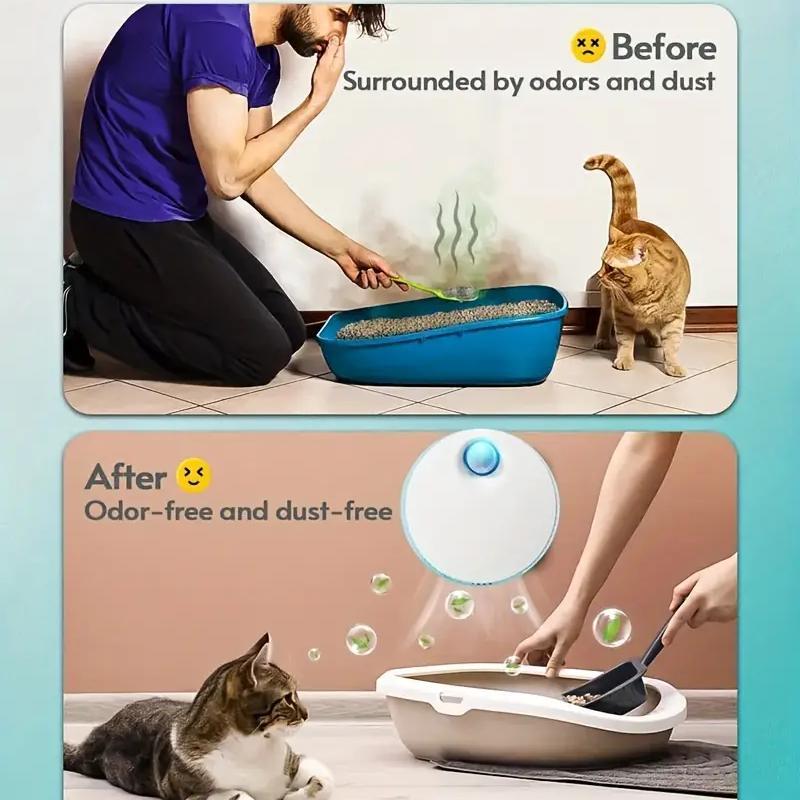 Product Introduction of Smart Automatic Cat Litter Box Air Freshener, 1 Count 24-hour Monitoring Pet-friendly Air Purifier, Intelligent Induction Light, Uninterrupted Deodorization for Dog & Cat Toilets 8