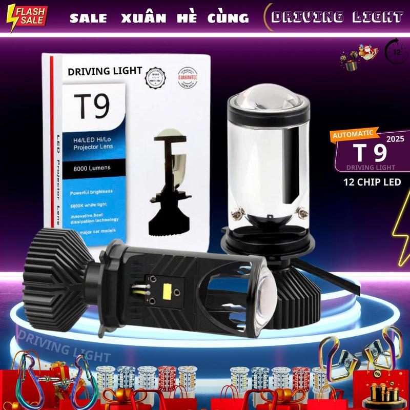 Đèn Pha Bi Cầu Mini T9 MẪU MỚI NHẤT 2024 (Loại 1) - Cắt Sáng Chống Chói Nét , Chân H4 Lắp Đặt Như Zin Cho Ô tô - Xe Máy ledbicau,T9,dochoixemay,wave,ex,sirius