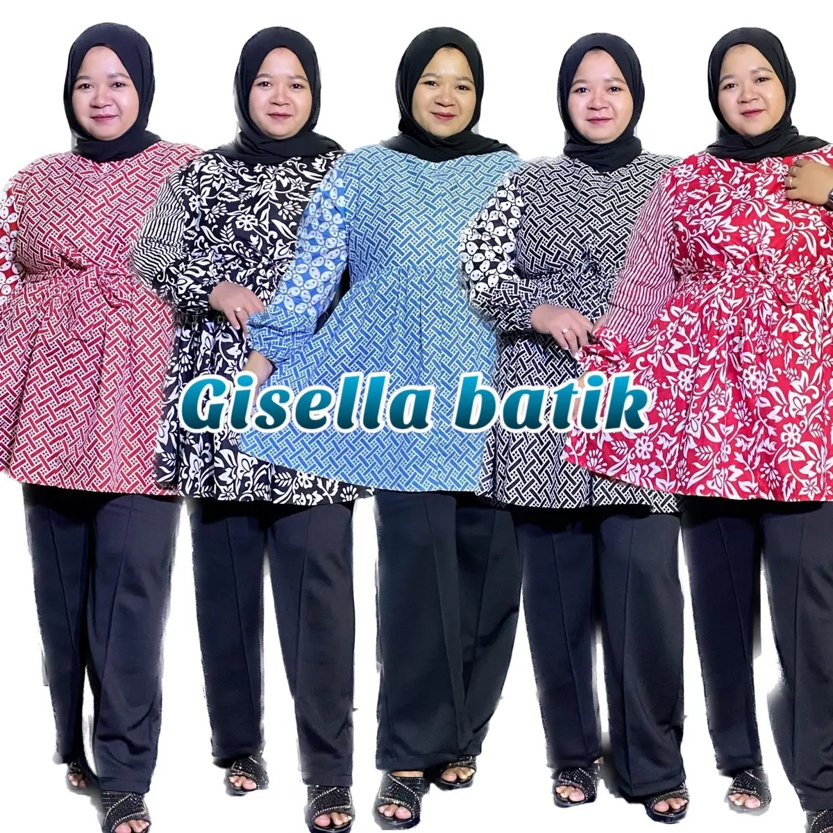 ATASAN BATIK JUMBO BIG SIZE LD 120 130 140 MODEL TANGAN BALON Katun Baju Muslim