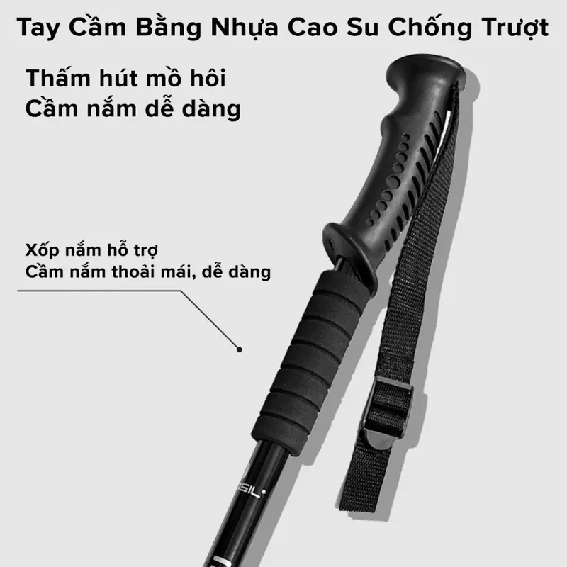 Gậy Leo Núi Gậy Trekking Từ 63 - 135cm Gậy Chạy Trail Gấp Khúc Dùng Du Lịch, Phượt, Dã Ngoại, Đi Bộ Đường Dài - Hãng miDoctor 5