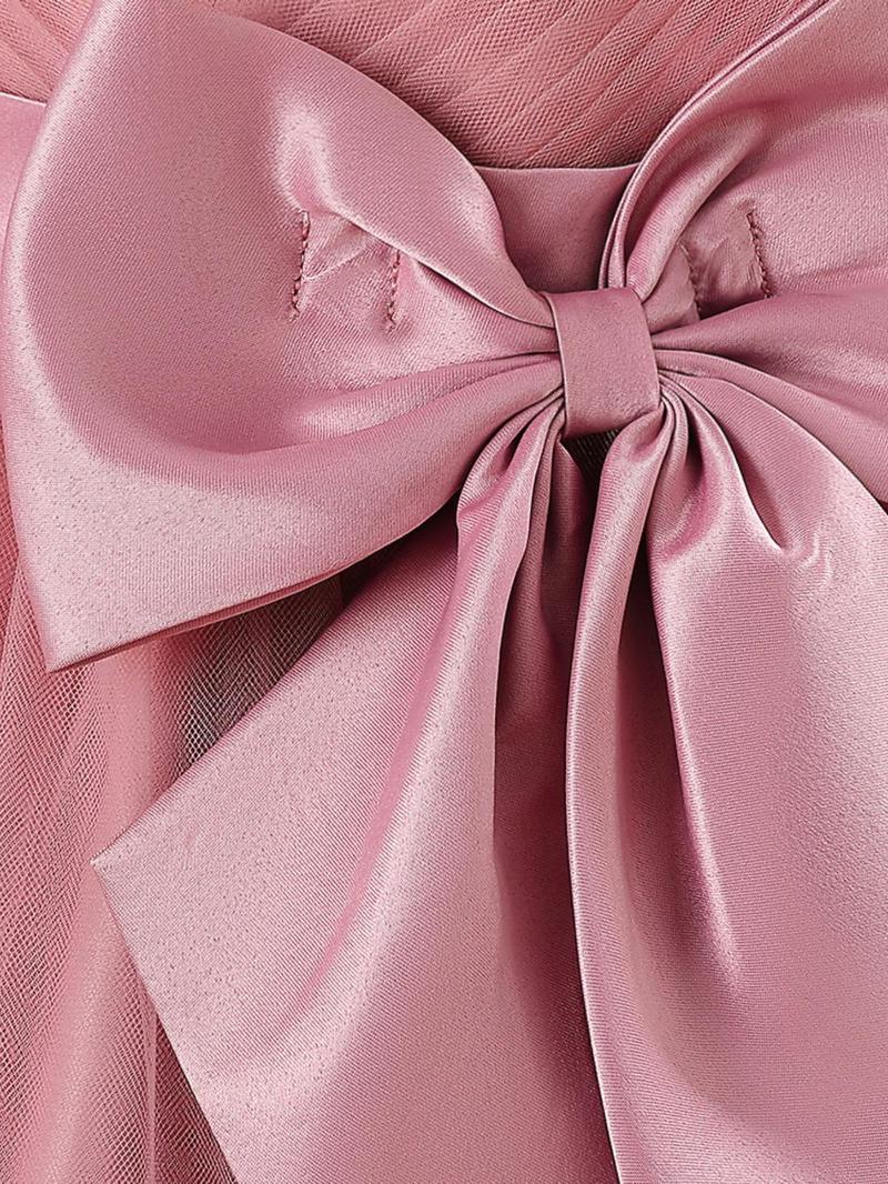 Product Introduction of Girl's Big Bow Decor Sleeveless Sequins Party Dress, Elegant Round Neck Fit & Flare Dress for Wedding Party, Kids Clothes for All Seasons, Girl Clothes 13