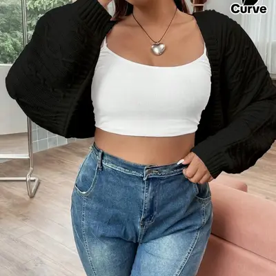 Selected Plus Size Cropped Cardigan TikTok Shop