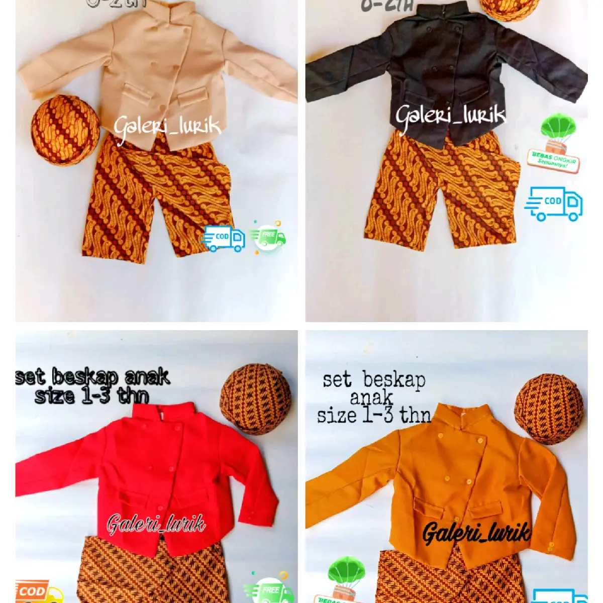 Setelan Beskap Bayi-Anak Laki-laki-Baju Adat Jaw Anak Baru lahir Baru lahir Baru lahir Bayi