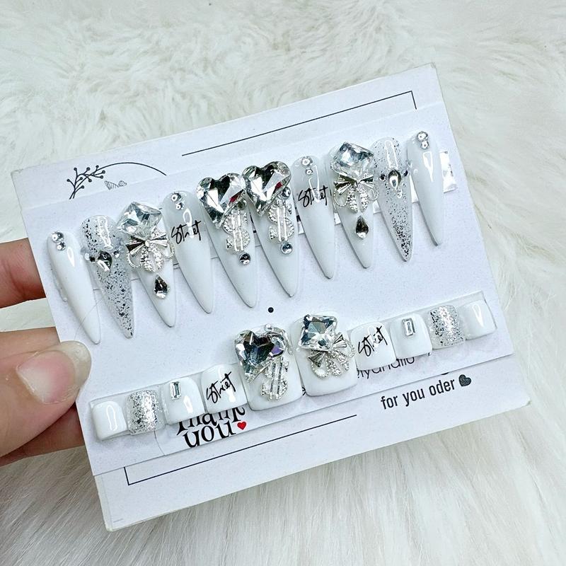  ND63 Nailbox móng giả combo tay chân trắng 