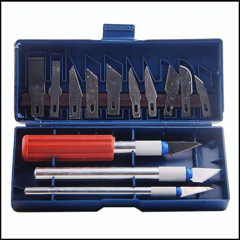 Set Pisau Ukir Seni 13 in 1 Crafting Knife 3 Handle - A-003 3