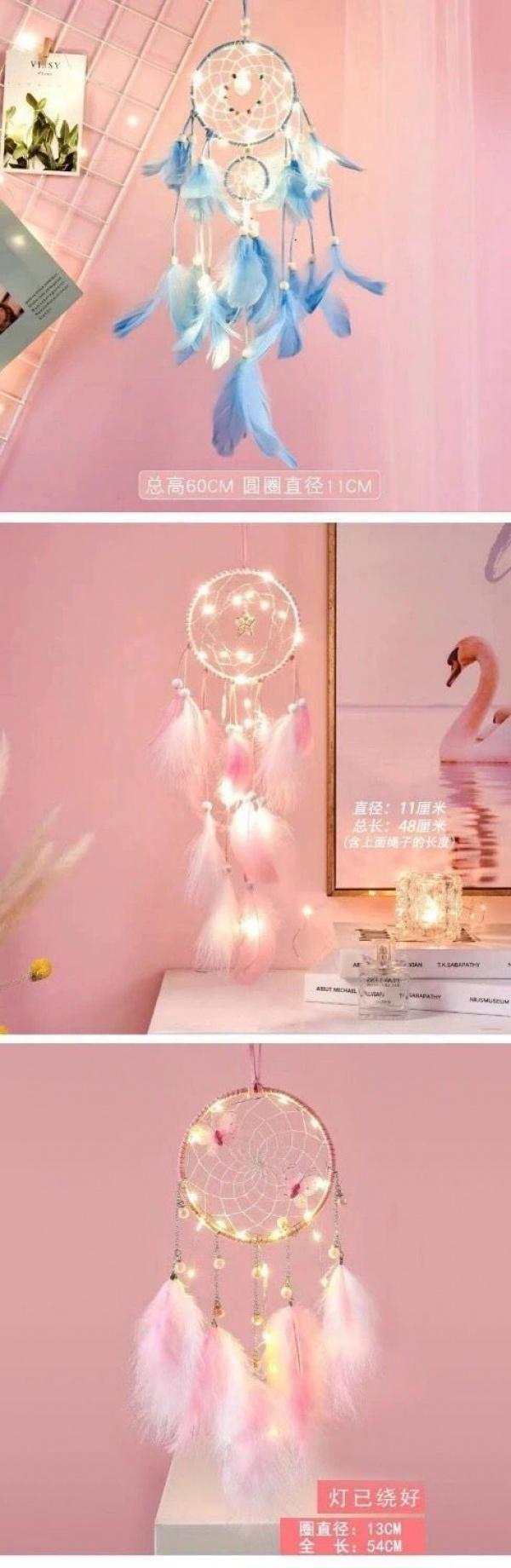 Product Introduction of Hươu Ấn Độ Dream Catcher Phòng ngủ Trang trí đầu giường Chuông gió phong cách cô gái trẻ Món quà sinh nhật Cô gái cho bạn cùng lớp 5
